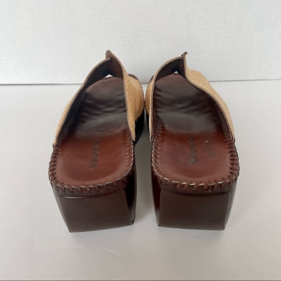 Naturalizer Comfort Tan / Cream Slide on Open Toe Wedge Sandal Size 8.5 - Picture 9 of 14